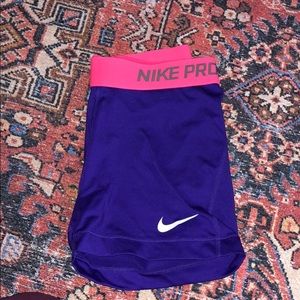 Purple nike pro shorts